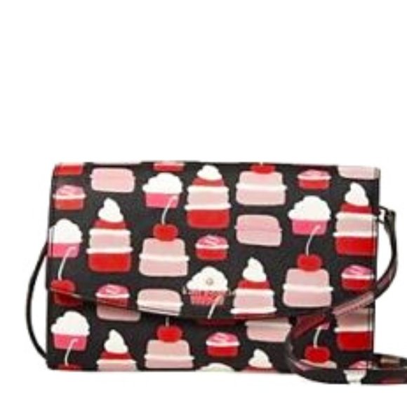 Kate Spade Laurel Way Winni Crossbody Wallet - Mini Pastries Cupcakes - Picture 3 of 5
